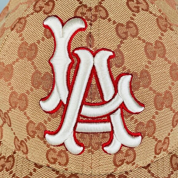 NWT Gucci MLB Dodgers GG Canvas Baseball Cap Beige Size 57-61cm - Picture 7 of 13